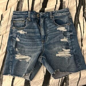 AMERICAN EAGLE BLUE CUT OFF JEAN DENIM SHORTS